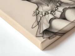 Wall Art Fairy Girl Pencil Sketch Fantasy Female Figure Drawing Print Decor