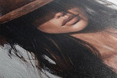 Cowgirl Canvas Art Western Style Dark Brown Hair Extra Large Living Room Decor