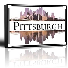 Wall26 – City Skyline Series – Pittsburgh – Canvas Art Home Decor – 12×18 inches
