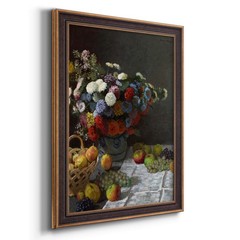Canvas Flowers Wall Art Bronze Gold Framed Nature Paintings Colorful Vegetabl…