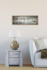 This Is Us Our Life Our Story Our Home Rustic Print Wood Wall Sign gray With Fr