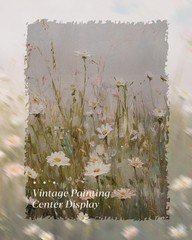 Elegant Gold Framed Floral Canvas Art – Morning Meadow 8×10 Inch Decor