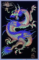 Asian Dragon Blacklight Poster 23 x 35