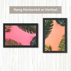 VCK 24 x 36 Inch Black Poster Frame Wood with Plexiglass Hanging 24×36,