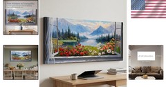 Stunning 40″x20″ Lake Landscape Canvas Art – Perfect for Living Room Decor