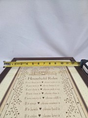 Vintage Figi Graphics Framed Wall Art Household Rules Farmhouse Country Decor