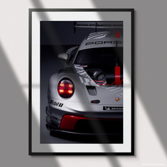 Porsche 911 GT3 R 992 Race Car Poster Automotive Garage Wall Art