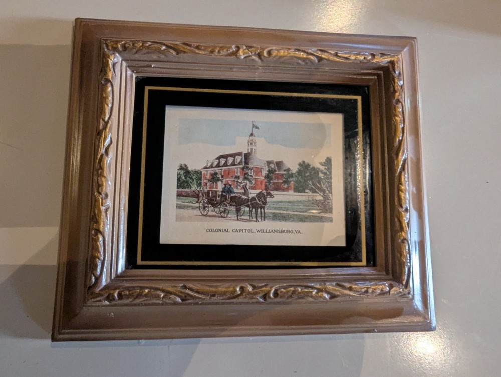 colonial capital Williamsburg VA Vintage Small Framed Print frame plastic 6″x7″
