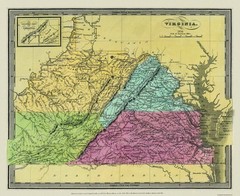 Historic State Map – Virginia – Burr 1834 – Vintage Wall Art