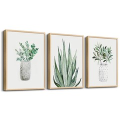 Natural Wood Framed Wall Art Painting For Dining Room Family Wall Decor For B…