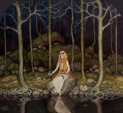 The Princess in the Forest : John Bauer : circa 1905 : Art Print