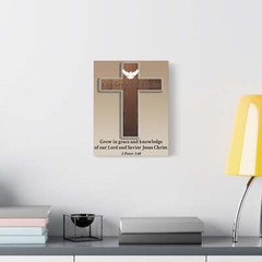 2 Peter 3:18 Confirmed in Christ Cross Bible Canvas Christian W