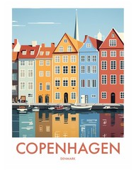 Copenhagen Denmark Nyhavn Waterfront Houses Sticker Vinyl Art Decal