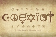 639019 Coexist Peace Love Happiness Motto Religion Politics Wall Decor Poster