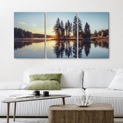 Wall26 Canvas Wall Art | Sunrise Serenity at Pine Lake | Canvas Print Home Decor