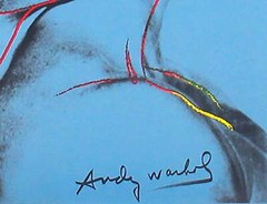 ANDY WARHOL Querelle Blue 39.25″ x 27.5″ Poster 1983 Pop Art Blue, Red Movies