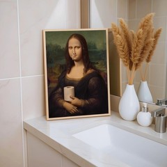 Monalisa Smelly Funny Bathroom Wall Art, Meme Poster Toilet Humor Poster