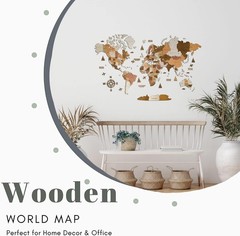 Handcrafted Birch Plywood World Map – Home Office Decor