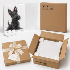 Black Scottie Dog Canvas Wall Art Cute Terrier Sketch Print Minimalist Pet Decor