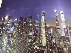 City Skyline Wall Decor Print At Dusk 40 in x 32 in. Stunning!