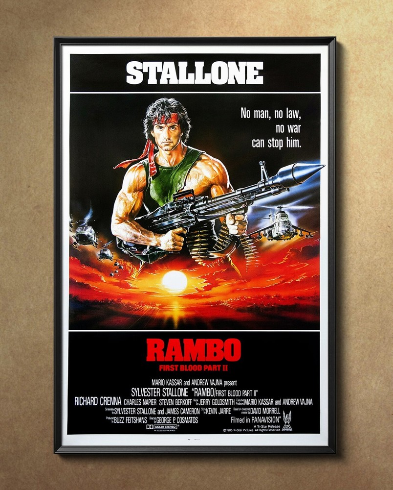 Rambo First Blood Part II 1985 Movie Poster 24″x36″ Glossy 8539
