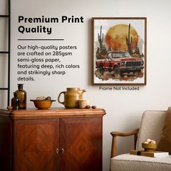 Vintage Truck Wall Decor Country Art Prints 1950s Pickup 11×14 Inches Unframed