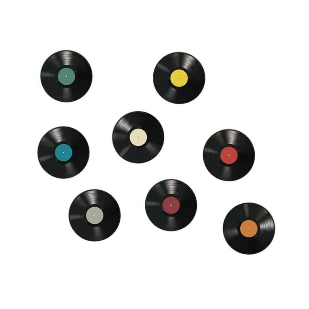 8Pcs 9in Colorful Vinyl Records Decor Wall Stickers, Album Cover Posters Vint…