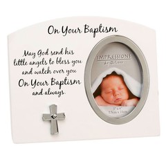 White & Silver MDF Photo Frame “3×4′ FW918 – On Your Baptism