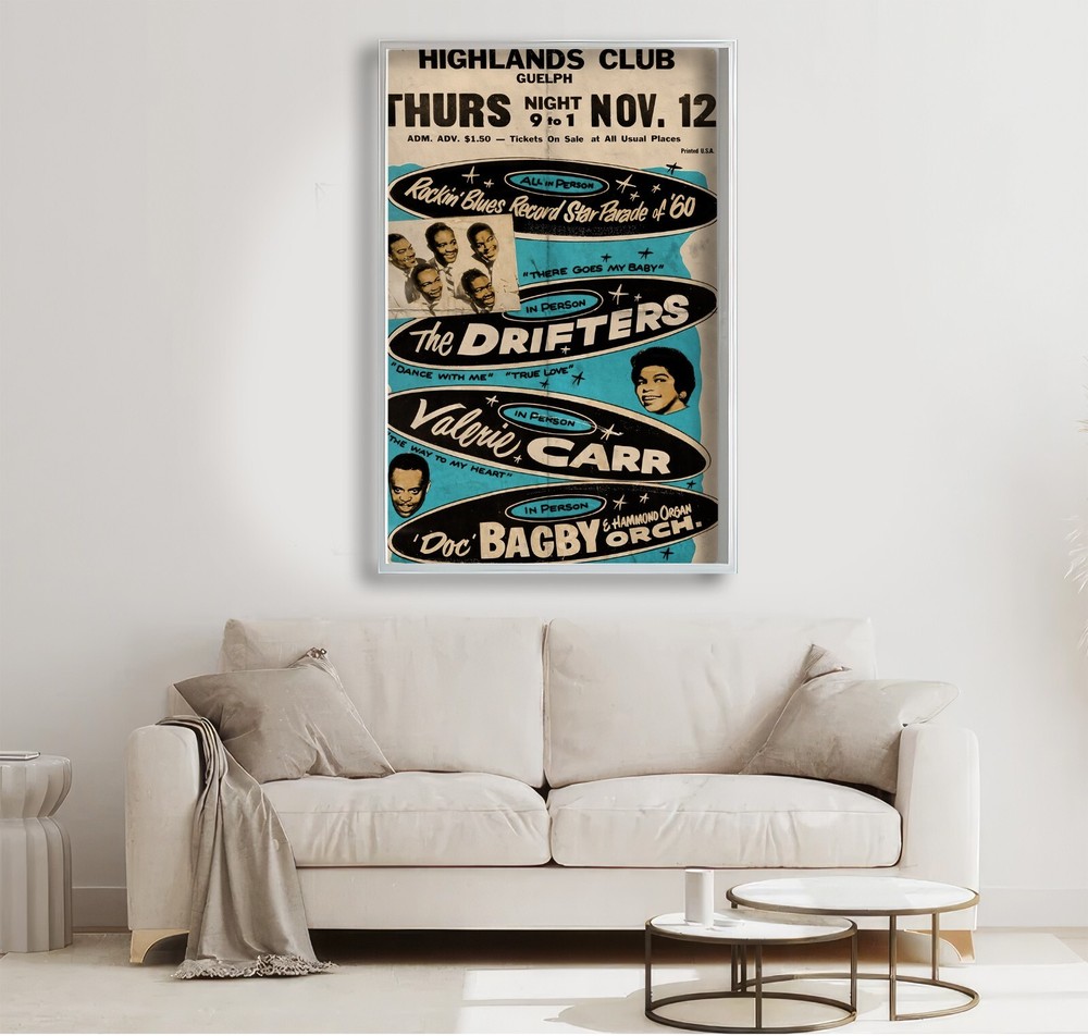 Vintage Style Rockin’ Blues Star Parade The Drifters 24×36 or 11×17 In Poster