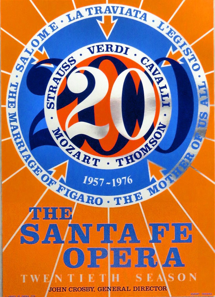 Robert Indiana Santa Fe Opera 20th Season 1976 Vintage Silkscreen Poster 31 x 22