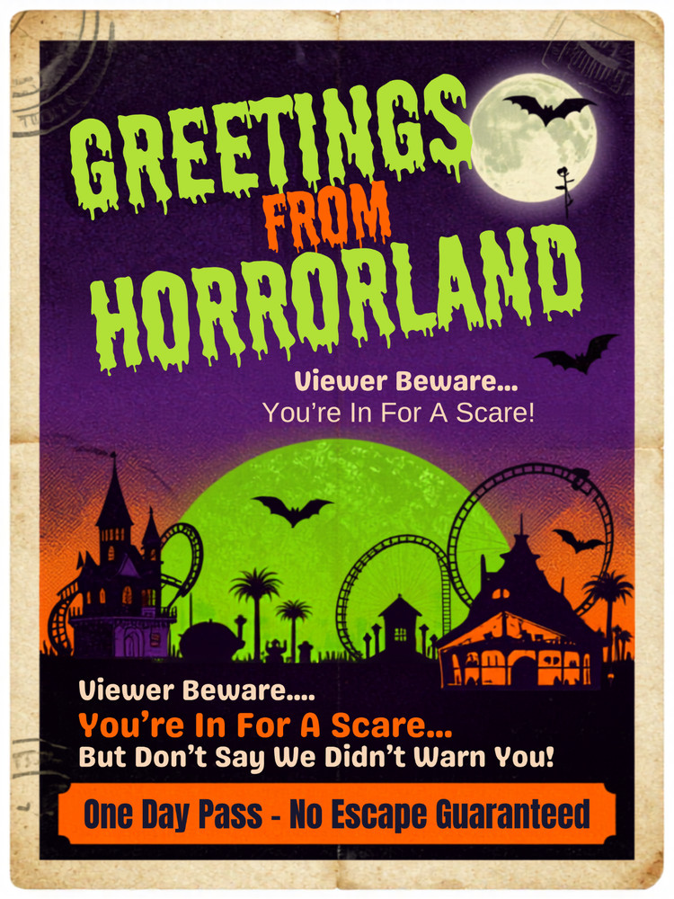 Goosebumps Horrorland Postcard Style Wall Collage Poster Print