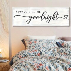 1pc Frameless Always Kiss Me Goodnight’ Vintage Style Canvas Art Prints