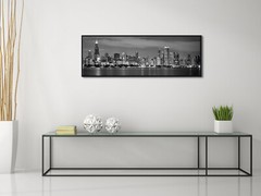 Framed Canvas Wall Art Chicago City Center Skyline Black and White Wall Deco