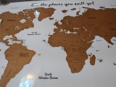 Gold Scratch off Water Color Map of the World Travel Wall Poster Large 16 x 24