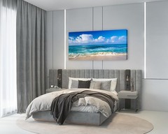 Ocean Seascape Canvas Painting Canvas Wall Art Poster Mural,DIY Framed 24″x48″
