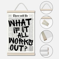 Vintage Newspaper Hanging Poster – What If It All Works Out? Inspirational Wall