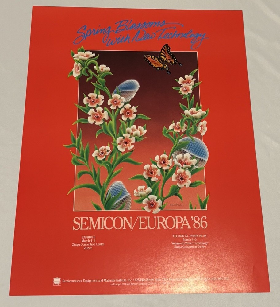 SEMICON SEMI Semiconductor 1986 Switzerland Technology Tech Computers Ad Poster