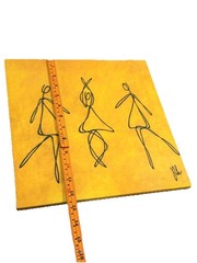 “Dancers” Green & Yellow 12×12 Gallery Wrapped Frameless Wooden Wall Art Set(2)
