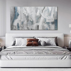 Blue Abstract Canvas Wall Art for Living Room & Office 24″ x 48