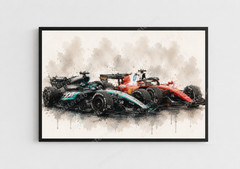 Digital Download F1 Ferrari x Mercedes Rivals Poster 2026 Watercolor Wall Decor