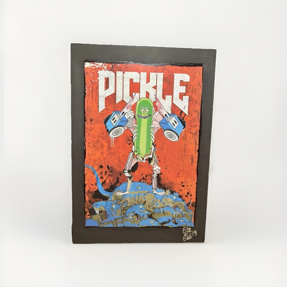 Pickle Rick handmade limited-edition custom pop-culture art