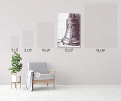 Unique Liberty Bell Philadelphia Black and White Wall Decor, 24x32in American…