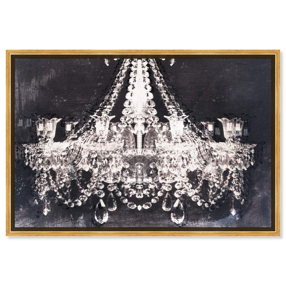 The Oliver Gal Artist Co. Modern 36 in x 24 in, Glam Crystal Chandelier, Canv…