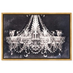 The Oliver Gal Artist Co. Modern 36 in x 24 in, Glam Crystal Chandelier, Canv…