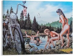 David Mann Motorcycle Poster, Vintage Biker Wall Art Decor 24×36