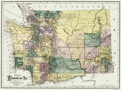 Historic State Map – Washington Territory – Olympia – Page 1886 – Vintage Wall