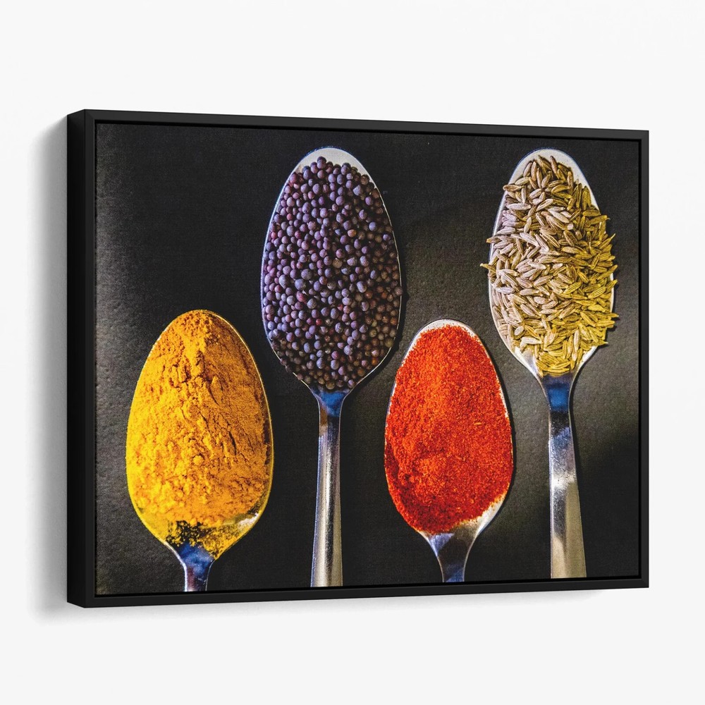 Indian Spices Vintage Kitchen Decor Canvas Wall Art Print