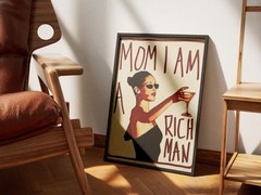 Mom I Am A Rich Man Cher Quote Feminist Art Print Empowering Vintage – Unframed
