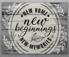 Poster – New Home New Beginning New Memories – Choose Unframed Poster or Canvas