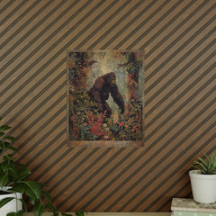 BIGFOOT BOTANICAL Wall Art, SASQUATCH Flower Poster Print, Cryptid Floral Decor